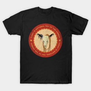 Today is National Day of the Cowboy Badge T-Shirt